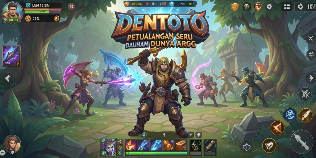Screenshot utama DENTOTO yang menampilkan aksi pertempuran ARPG yang mendebarkan.