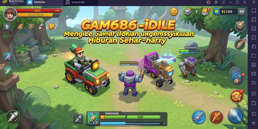 Tampilan gameplay DMD686 menampilkan pengelolaan sumber daya yang efisien.