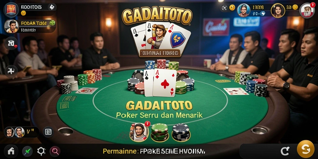 Gameplay menarik GADAITOTO menampilkan aksi seru permainan poker.