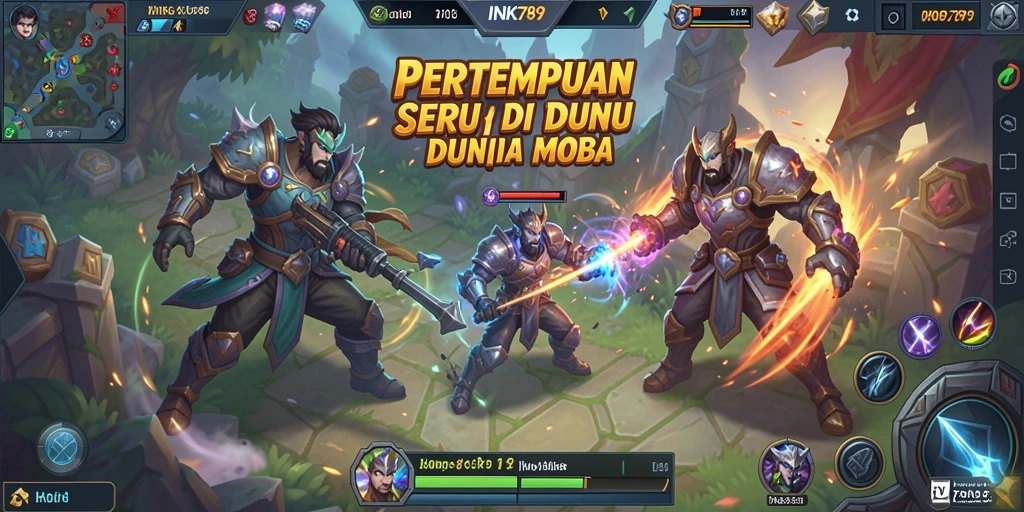 Gameplay seru di INK789, para pahlawan bertempur di arena.