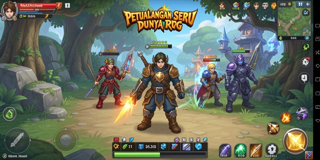 Screenshot KAKRP menampilkan pertarungan epik dalam dunia RPG yang menakjubkan.