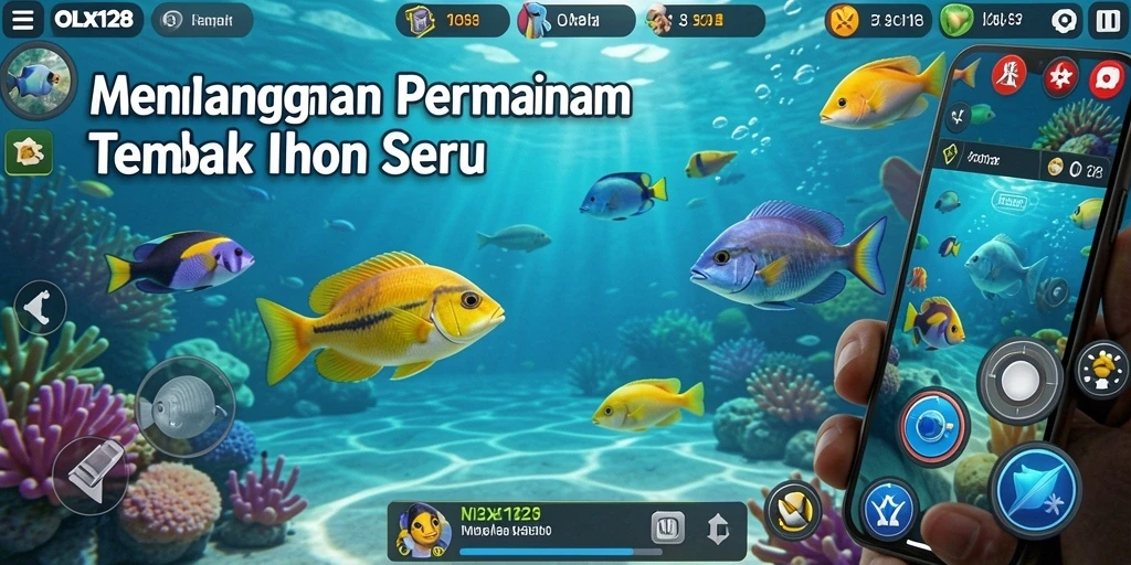 Gameplay seru Tembak Ikan di OLX128 dengan grafis menarik.