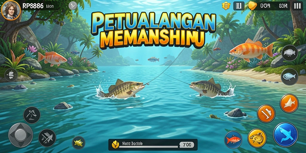 Screenshot gameplay RP886 menampilkan suasana memancing yang realistis.