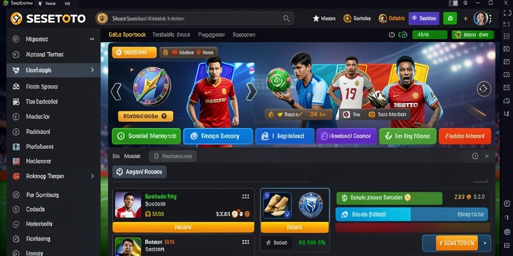 Screenshot utama SESETOTO yang menunjukkan fitur taruhan olahraga.