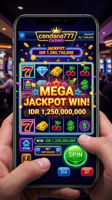 Screenshot aplikasi cendana777 yang menunjukkan kategori yang tersedia.